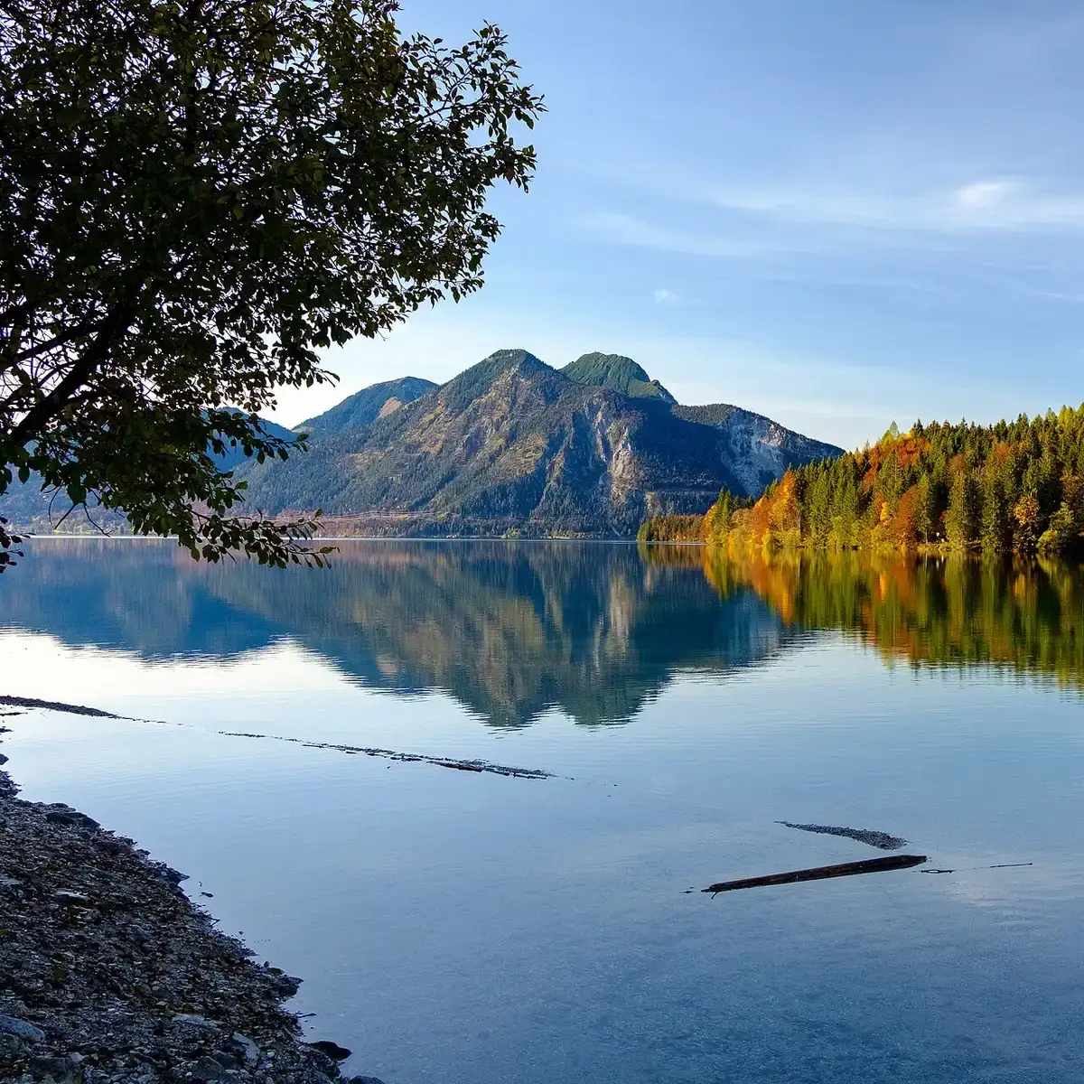 Walchensee mit Heimgarten, Fahrenbergkopf und Herzogstand