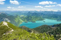 Blick vom Herzogstand auf den Walchensee